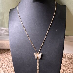 Avon Gold Butterfly Necklace